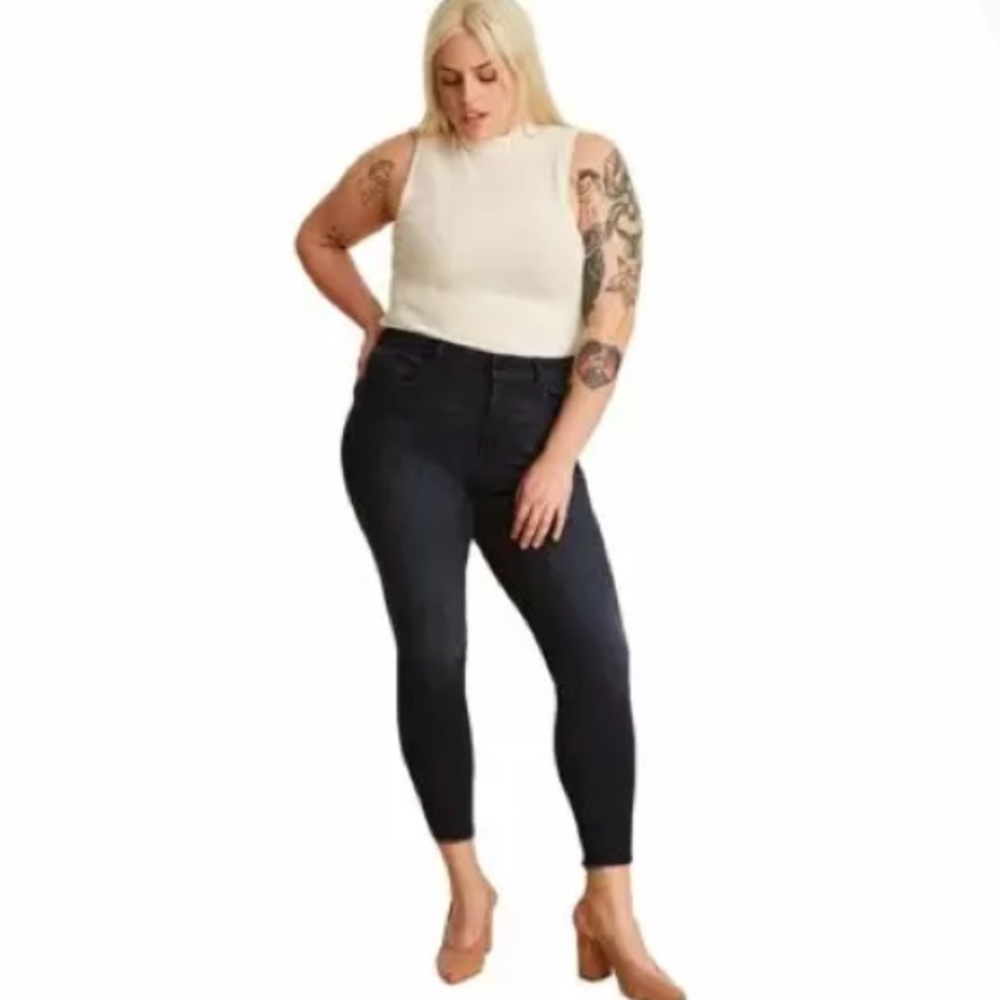 NEW Warp + Weft JFK New York City Raw Hem Skinny Jeans, Size 24W, Blue